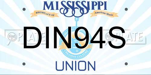 DIN94S Mississippi License Plate