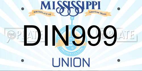 DIN999 Mississippi License Plate