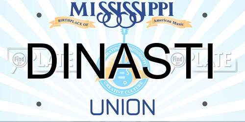 DINASTI Mississippi License Plate