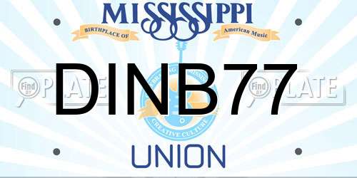 DINB77 Mississippi License Plate