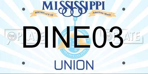 DINE03 Mississippi License Plate