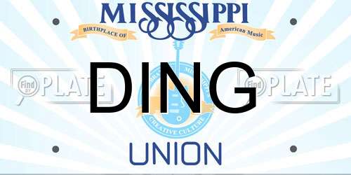 DING Mississippi License Plate