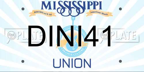 DINI41 Mississippi License Plate
