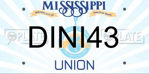 DINI43 Mississippi License Plate
