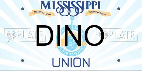 DINO Mississippi License Plate