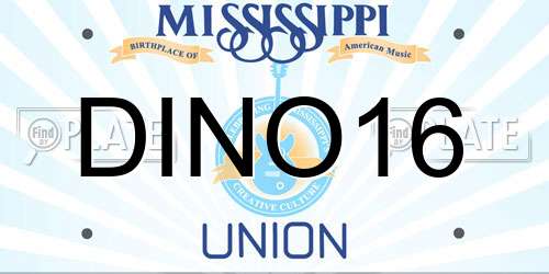 DINO16 Mississippi License Plate