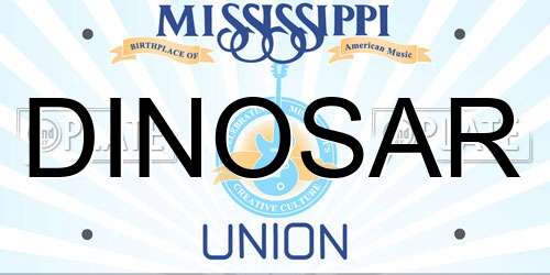 DINOSAR Mississippi License Plate