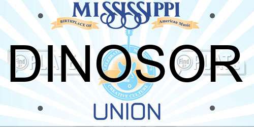 DINOSOR Mississippi License Plate