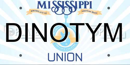 DINOTYM Mississippi License Plate