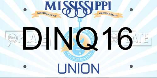 DINQ16 Mississippi License Plate