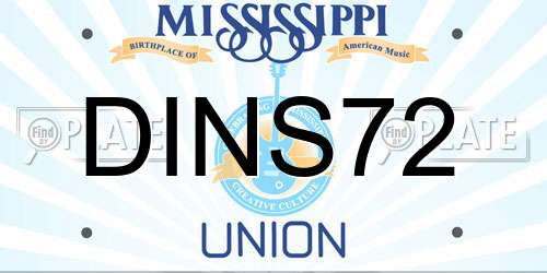 DINS72 Mississippi License Plate