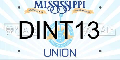 DINT13 Mississippi License Plate