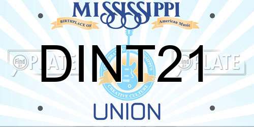 DINT21 Mississippi License Plate