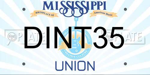 DINT35 Mississippi License Plate