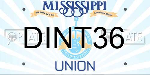 DINT36 Mississippi License Plate