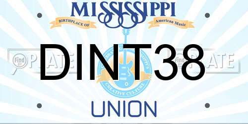 DINT38 Mississippi License Plate