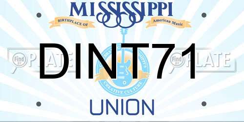 DINT71 Mississippi License Plate