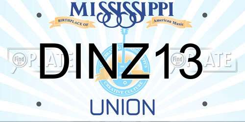DINZ13 Mississippi License Plate