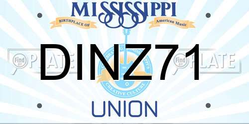 DINZ71 Mississippi License Plate