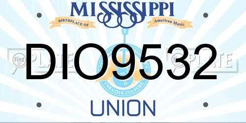 DIO9532 Mississippi License Plate