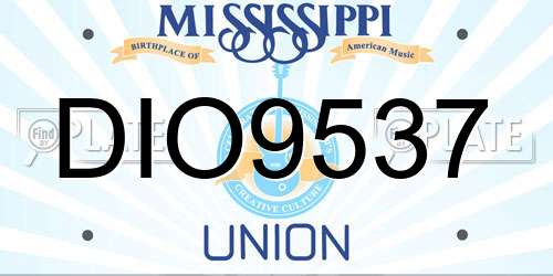 DIO9537 Mississippi License Plate