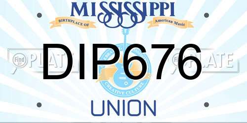 DIP676 Mississippi License Plate