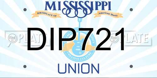 DIP721 Mississippi License Plate