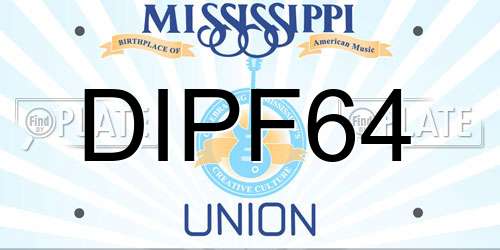 DIPF64 Mississippi License Plate