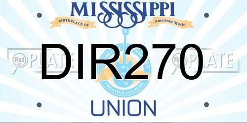 DIR270 Mississippi License Plate