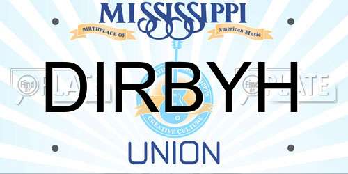 DIRBYH Mississippi License Plate