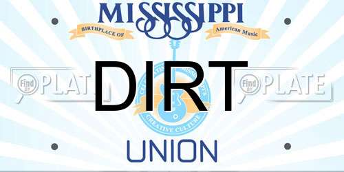 DIRT Mississippi License Plate