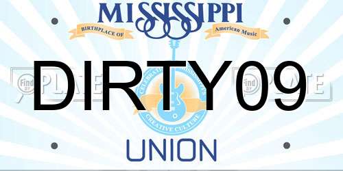 DIRTY09 Mississippi License Plate