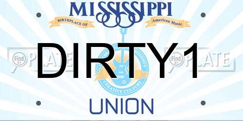 DIRTY1 Mississippi License Plate
