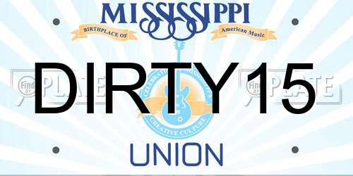 DIRTY15 Mississippi License Plate