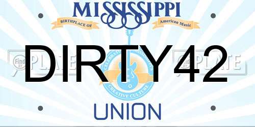 DIRTY42 Mississippi License Plate