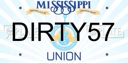 DIRTY57 Mississippi License Plate