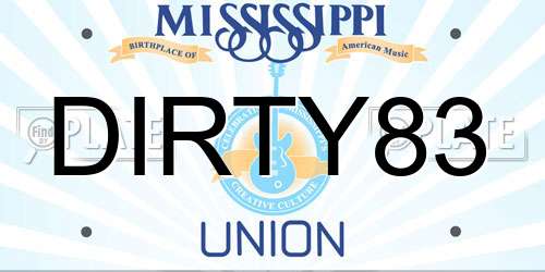 DIRTY83 Mississippi License Plate