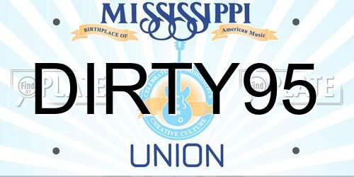 DIRTY95 Mississippi License Plate