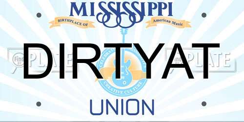 DIRTYAT Mississippi License Plate
