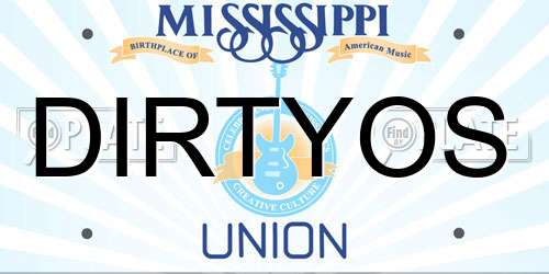 DIRTYOS Mississippi License Plate