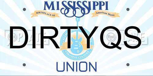 DIRTYQS Mississippi License Plate