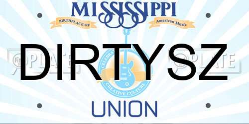 DIRTYSZ Mississippi License Plate