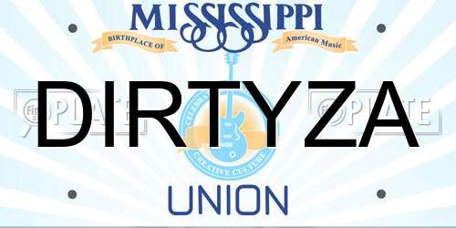 DIRTYZA Mississippi License Plate