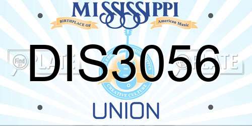DIS3056 Mississippi License Plate