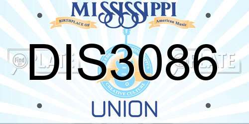 DIS3086 Mississippi License Plate