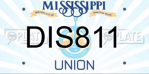 DIS811 Mississippi License Plate