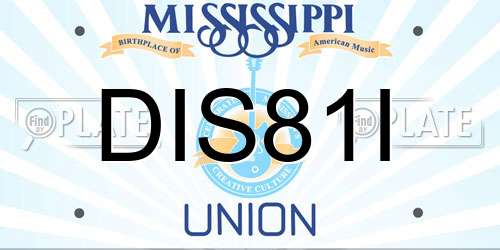 DIS81I Mississippi License Plate