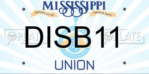 DISB11 Mississippi License Plate