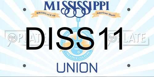 DISS11 Mississippi License Plate