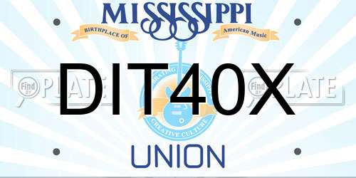 DIT40X Mississippi License Plate